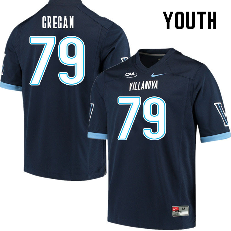 Youth #79 Ryan Cregan Villanova Wildcats College Football Jerseys Stitched Sale-Navy